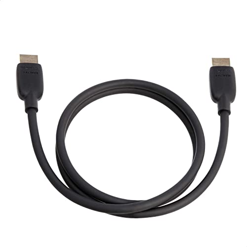Amazon Basics HDMI 2.1 Cable, 8K@60Hz 4K@120Hz, 48 Gbps Ultra High Speed, 3 Feet, Compatible with PS5/Xbox/TV/Monitor, Black