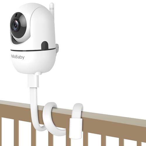 HelloBaby Baby Monitor Mount for HB6550/ Pro/ HB6550Plus/ HB6560/ HB65/ HB6240/ HB6339/ HB6351, 20 Inch Flexible Arm Bracket, Sturdy Camera Holder Attaches to Crib Cot Shelves, No Tools or Wall Damage - size: 20 inch mount