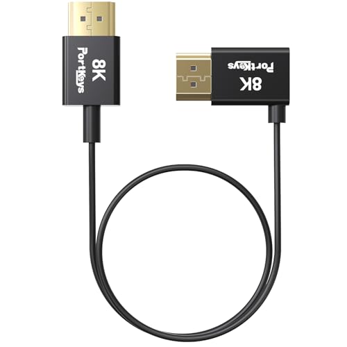 Portkeys 8K HDMI Cable High-Speed HDMI Ultra Thin 10-Core Coaxial Cable, 2.4mm Diameter Cable 19-PIN Full PIN Mapping Support 8K60Hz 4K240Hz for Camera Monitor/PC/TV/Game(0.3M) - color: Core Coaxial, size: 0.3M