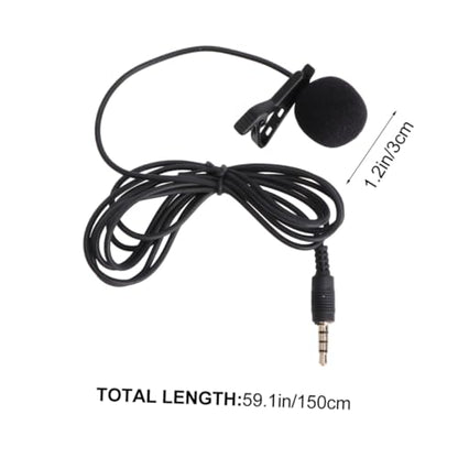 Abaodam Mini Portable Clip Lavalier Condenser Mic for Phone Camera Laptop High Sensitivity Black for Video Meetings Recordings and Chatting