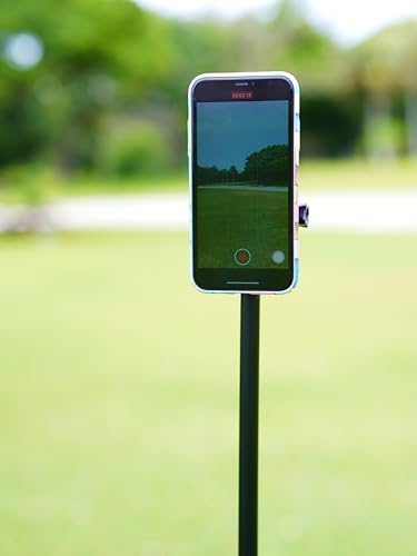 Golf Monopod Selfie Stick with Metal Ground Spike, Magnetic Phone Holder 52" Adjustable, Golf Swing Training Aid Compatible w/Magsafe iPhone, Golf Training Aid (Magnet) - color: Magnet