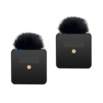 2PC Professional Microphone Windscreens for Rode Wireless Go, Thick Fuzzy Wind & Pop Noise Reduction Cover, Outdoor Recording Essential Accessories (Black) (Charcoal Gray)