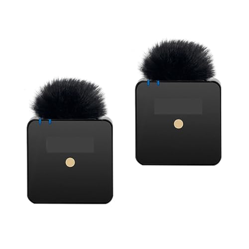 2PC Professional Microphone Windscreens for Rode Wireless Go, Thick Fuzzy Wind & Pop Noise Reduction Cover, Outdoor Recording Essential Accessories (Black) (Charcoal Gray)