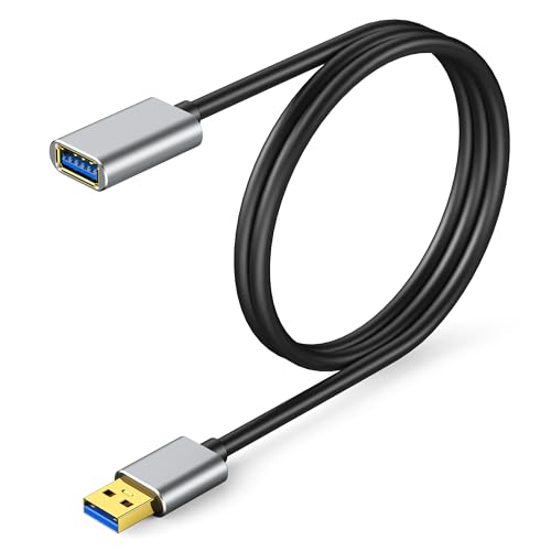 6.6ft USB Extension Cable, USB 3.0 A Male to Female Extender Cable, 5Gbps High-Speed Data Transfer, Gold-Plated & Anti-Interference Compatible with Keyboard/Mouse/Printer/VR/Webcam/Hard Drive - size: 6.6ft