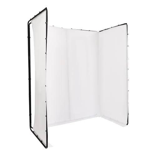 7.87ft x 13.12ft White Screen Backdrop with Stand, 4-Panel Collapsible Portable Photo Background Screen with Carry Bag for Studio Photography, Live Streaming, Video Shooting, Gaming (White) - color: White
