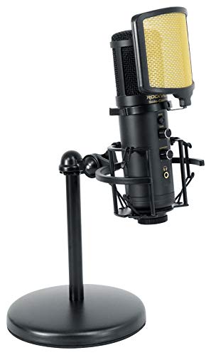 Rockville Solo-Cast Pro 24-bit 192kHz USB Condenser Microphone, Zero-Latency Monitoring, Gain Control, Mute Button, for Podcasting and Streaming