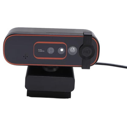 Jiawu 1080p Webcam, Facial Recognition and Noise Cancelling Mic USB Webcam Auto Focus Plug and Play, Computer Camera with Privacy Cover for Video Conferencing Streaming Online Meetings