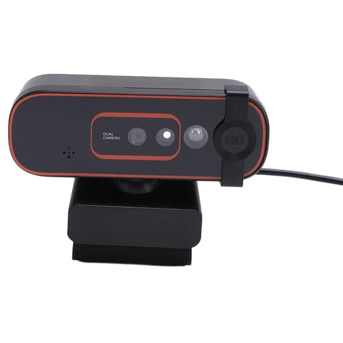 Pomya USB Webcam, Privacy Cover, Noise Cancellation, 1080P Video Webcam with Facial Recognition Login for Meetings, Streaming