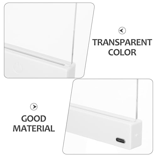 ABOOFAN Computer Monitor Side Message Board LED Light-up Writing Panel White Right-Side Memo Holder for Office Desktop Organization