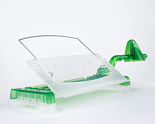 MemoScape Adjustable in-Line Document Holder for Typing | Reduces Neck Strain, Improves Focus, Boosts Desk Organization, and Workflow | Paper Holder Stand for Desk and Home Office - Green (VUR 5020) - color: Green/Clear
