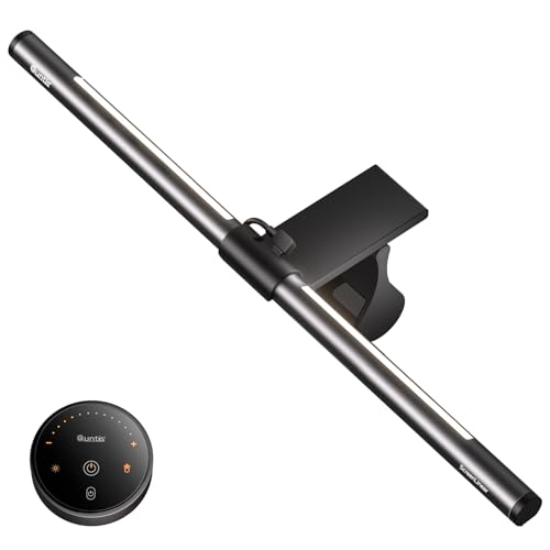 Quntis Computer Monitor Light Bar with Remote, Eye-Care Monitor Light Backlight Desk Lamp for Home Office Gaming, Stepless Dimming Brightness and Color Temperature, No Screen Glare, Gray - color: Gray
