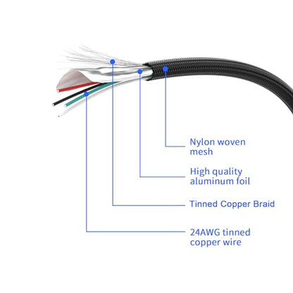 OwlTree 2 Pack Motherboard 9 Pin USB 2.0 to Dual 9 Pin Extension Splitter | Motherboard USB Splitter 9 Pin Header Cable, USB2.0 Header Splitter for Internal Computer Motherboard (Braided Black)