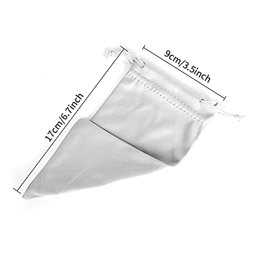6pcs Eyeglasses Sunglasses Microfiber Pouch Bag, Cell Phone Storage Pouch 7.1" x 3.5" - color: Gray