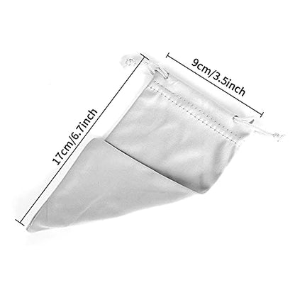 6pcs Eyeglasses Sunglasses Microfiber Pouch Bag, Cell Phone Storage Pouch 7.1" x 3.5" - color: Gray