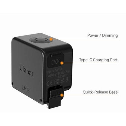 ULANZI LM18 Vlogging Light Mini LED Action Camera Video Light Magnetic Photography Fill Lighting for DJI Osmo Nano Action 3/4 Camera Cage Accessories, Xtra, Ulanzi PK-06 Pocket 3/4 Expansion Adapter - size: 1 Pcs-For DJI Action 5/4/3 & Pocket 3, Xtra Muse