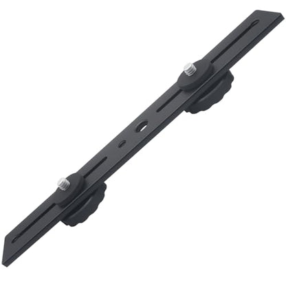 Dual Camera Flash Mount Bracket 20CM Tripod Mount Extension Bar with 1/4'' Screw Hot Shoe Mount for Fill Light and SLR Camera (Black)
