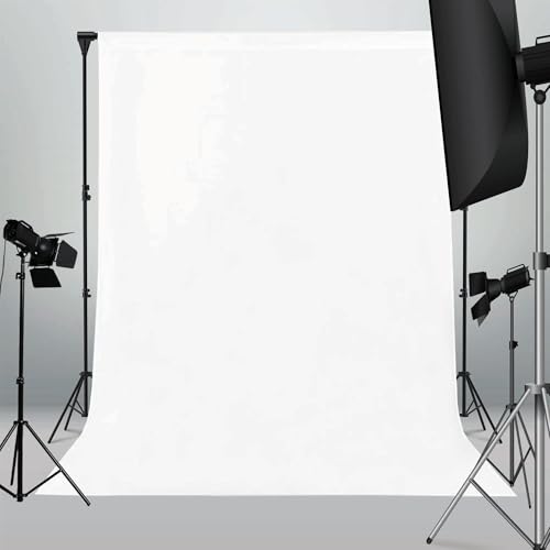 8x10ft White Backdrop for Photography, Pocket Design Photo Booth Background for Portrait Photoshoot, Party Decorations and Video Studio Background, White Backdrop Curtain for Soft Fabric Drapes - color: White, size: 8x10ft
