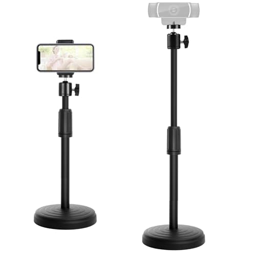 Webcam Stand for Desk, 18 Inch Webcam Tripod Computer Camera Stand with Phone Holder Desktop Web Cam Mount for Logitech C920 C922 C925e C922x C930e C930 C615 and BRIO - size: 18 inch