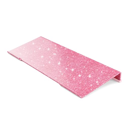BEEGO Ergonomic Computer Keyboard Stand - Glitter Pink Acrylic Keyboard Riser Tilted Keyboard Holder Keyboard Tray with Pink Non-Slip Strip for Easy Typing at Home School Office Desk Accessories - color: Glitter Pink W/ Pink Strip, size: 1PCS