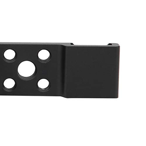 3 in 1 Hot Shoe Mount Adapter, Camera Hot Shoe Bracket with Multiple Screw Holes, Aluminum Alloy Extension Bar for Camera Mobile Phone Rabbit Cage (Black) - color: Black