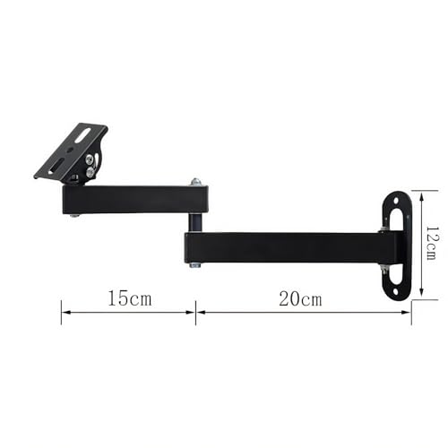 Long Arm Security Camera Bracket | 180° Rotatable Corner Mount |Metal Wall Mount for CCTV Surveillance Camera| Black Spray Paint Finish (5.9"+7.87" Duckbill)