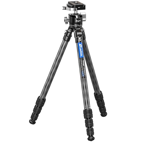 Leofoto Professional Camera Tripod, 46" Compact Carbon Fiber Tripod for DSLR Video Camcorder, 4 Leg Sections, 360° Ball Head, Max Load 6KG/13Lb (LS-224CX+LH-30LR) - color: LS-224CX+LH-30LR:Max Load 6KG-4 Sections