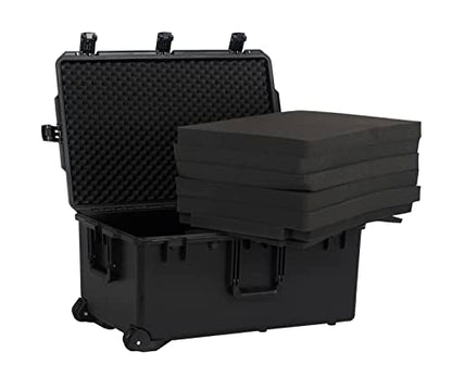 MEIJIA Premium Waterproof Rolling Hard Camera Case,Hard Protective Case with customizable fit foam and wheels,Full Protection with Light&Convenient Design,Elegant Black (31.3"X20.3"X15.5") - size: 31.3"X20.3"X15.5"