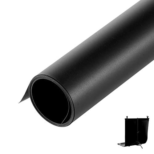 Meking 48X80in/120X200cm Black PVC Backdrop for Photography, Double Sided Matte & Reflective Vinyl Seamless Background for Studio Video Recording - color: 48x80in Black