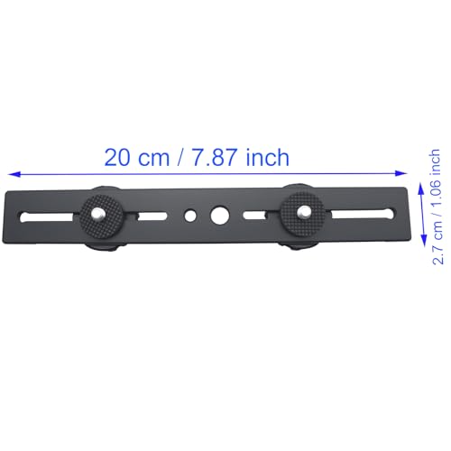 Dual Camera Flash Mount Bracket 20CM Tripod Mount Extension Bar with 1/4'' Screw Hot Shoe Mount for Fill Light and SLR Camera (Black)