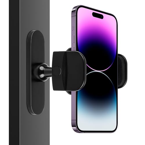 Magnetic Phone Holder for Gym, Portable Gym Magnetic Phone Holder, 360 Degree Adjustable, Compatible with 4.7-6.5’’ Smartphones (Black)
