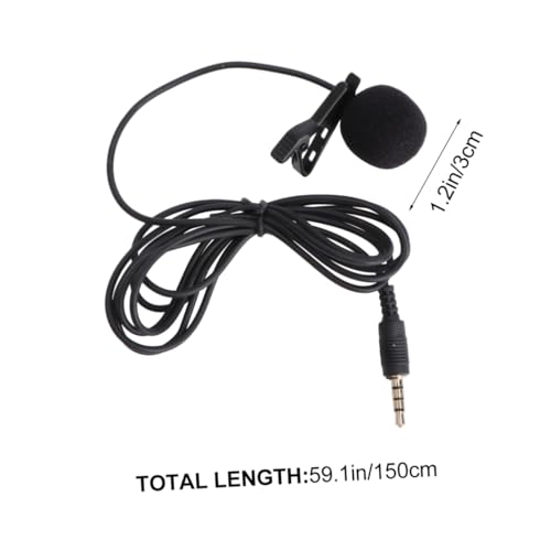 Mini Metal Clip Lavalier Microphone Omnidirectional Condenser Mic for Mobile Phones Laptops and Cameras for Streaming Video Calls and Recording Black