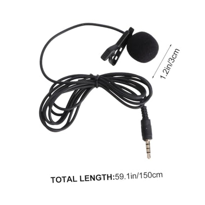 Mini Metal Clip Lavalier Microphone Omnidirectional Condenser Mic for Mobile Phones Laptops and Cameras for Streaming Video Calls and Recording Black