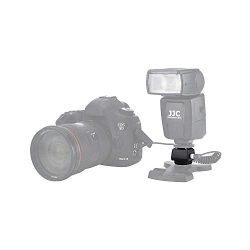 JJC Standard Hot Shoe Adapter with Extra PC sync Connection Port & 3.5mm Mini Phone Connection Port for Connecting Cameras to Additional Off-Camera Flash, Studio Light / Strobes or Other Accessories - size: Cold Shoe Foot on the Bottom