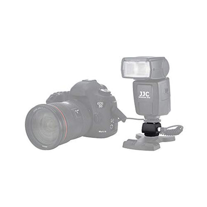 JJC Standard Hot Shoe Adapter with Extra PC sync Connection Port & 3.5mm Mini Phone Connection Port for Connecting Cameras to Additional Off-Camera Flash, Studio Light / Strobes or Other Accessories - size: Cold Shoe Foot on the Bottom