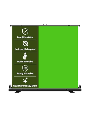 78.7 x 82.7in Large Collapsible Green Screen Backdrop,Portable Retractable Photo Background Chroma Key Panel with Stand Photography Backdrops for Video Conference,Photographic Studio,TikTok