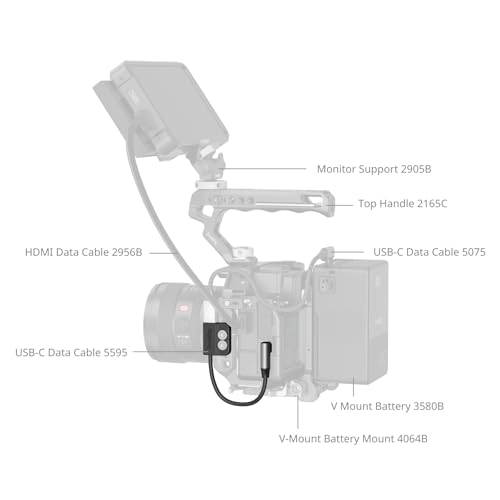 SMALLRIG USB-C Cable Male to Female [20Gbps, 240W], with 1/4''-20 Screws for Camera Cage, L-Shape Mount Plate, USB 3.2 Gen 2x2 Fast Data Transfer & Power Delivery Cable - 5595 - style: Male to Female（Angled）