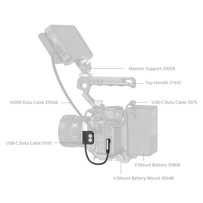 SMALLRIG USB-C Cable Male to Female [20Gbps, 240W], with 1/4''-20 Screws for Camera Cage, L-Shape Mount Plate, USB 3.2 Gen 2x2 Fast Data Transfer & Power Delivery Cable - 5595 - style: Male to Female（Angled）