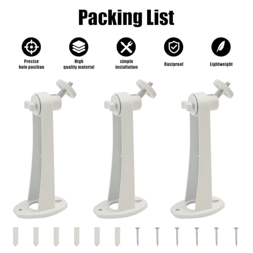 3PCS Aluminum Alloy Extremely Long 6 in Camera Mount for eufy Camera Mount eufyCam 2C/2C Pro, 3C/S300, for SoloCam S220/C210, Adjustable Wall Mount Brackets Indoor/Outdoor, Rust-Proof and Durable - size: 6 inch 3Pcs