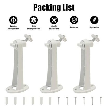 3PCS Aluminum Alloy Extremely Long 6 in Camera Mount for eufy Camera Mount eufyCam 2C/2C Pro, 3C/S300, for SoloCam S220/C210, Adjustable Wall Mount Brackets Indoor/Outdoor, Rust-Proof and Durable - size: 6 inch 3Pcs