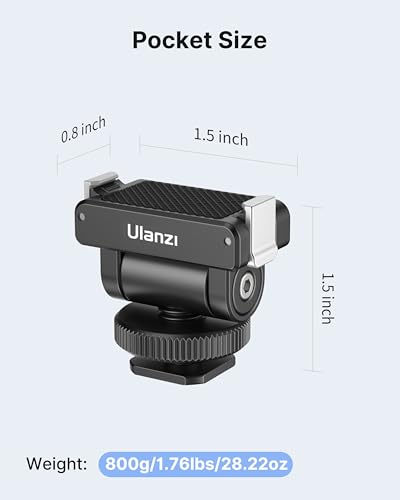 ULANZI CA22 Magnetic Cold Shoe Adapter Mount with 180° Tilt Quick Release | Action Camera Mount Compatible with DJI OSMO Pocket 3/Pocket 4/Pocket 4 Pro/Luna/Action 6 5 4 3 2 Pro/Insta 360 X5 GO Ace Pro