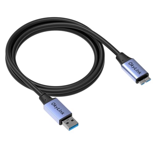 OkyLink USB 3.0 A to Micro-B Cable, Male to Male, 5Gbps 5ft | 1.5M, 3.2 Gen 1, for External Hard Drive HDD SSD - color: Gray USB3.0, size: 5ft (1.5m)