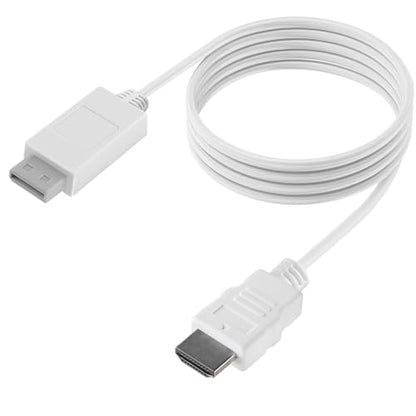 5ft WII to HDMI Converter Cable Adapter,for use with Full HD 1080P Devices with an HDMI Port,Compatible with WII,U,HDTV, Monitor (White) - color: White