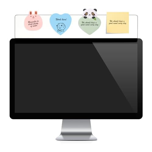 2 Pieces Monitor Memo Board Top Mount,18“ Monitor Sticky Note Holder,Universal Transparent Sticky Notes Memo Pad,Sticky Boards,Message Board for Computer Monitors - color: 2 Pieces Clear