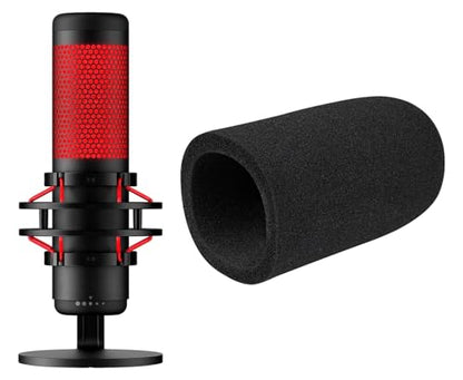 SOULWIT Pop Filter for HyperX QuadCast/QuadCast S/QuadCast 2S Microphone Sets, WindScreen Protective Microphone Foam Cover with High-Density Foam - Black
