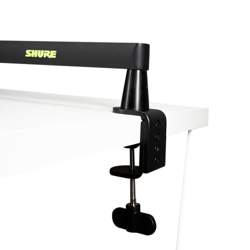 Shure by Gator Premium Low-Profile Desktop Mic Boom Stand; Fully Adjustable for Podcast, Streaming, and Home Office Setups (SH-BROADCAST2)