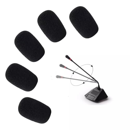5 Pack Black Replacement Microphone Sponge Wind Shield Windscreen Foam Cover for Microphone Windscreen for Shure CVG18-B/C Gooseneck Condenser Mic