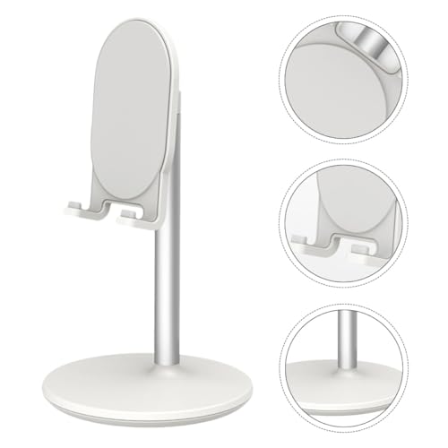 WOONEKY Universal Desktop Phone Stand Bracket for Home and Office Metal Alloy Phone and Tablet Holder Support with Rotatable Base for Live Streaming and Video Calls