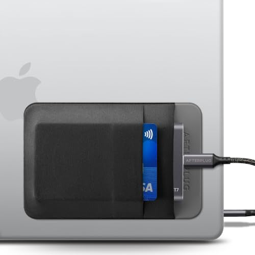 2-Pocket SSD & Hard Drive Holder for Laptop, Reusable Adhesive, Stick-On Pocket Sleeve for External Portable SSD, HDD, Cables and More (Small) - color: Black & Gray, size: Small (For Portable SSDs)