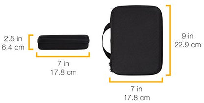 Amazon Basics Small Portable Protective Carrying Case for GoPro and Action Camera, Padded with Secure Handle, 9 x 7 x 2.5 inches, Black