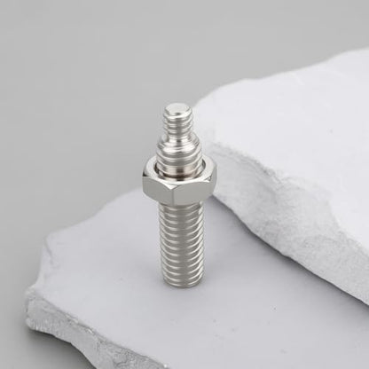 ECSiNG 2pcs 1/4" to 3/8" Threaded Tripod Screw Adapter Stainless Steel with Nuts for Tripod